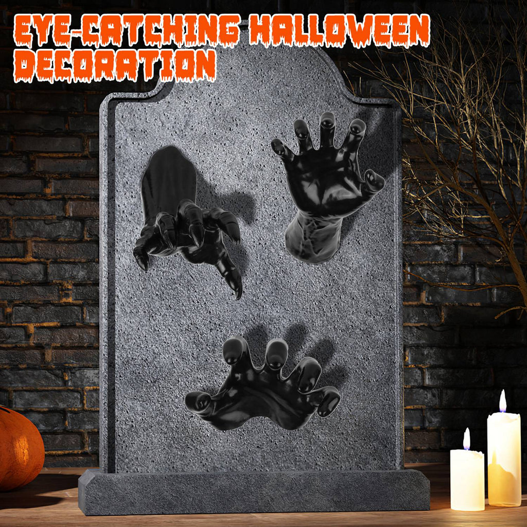 Creepy Reaching Hands Wall Decor with LED Candles - 3 Piece Halloween Set