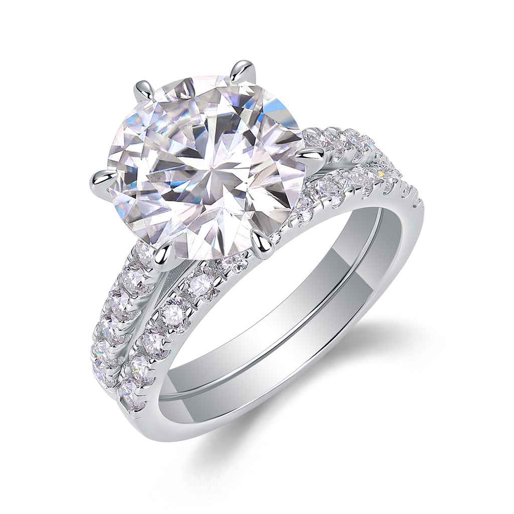 Cluster Moissanite Statement Ring in S925 Sterling Silver
