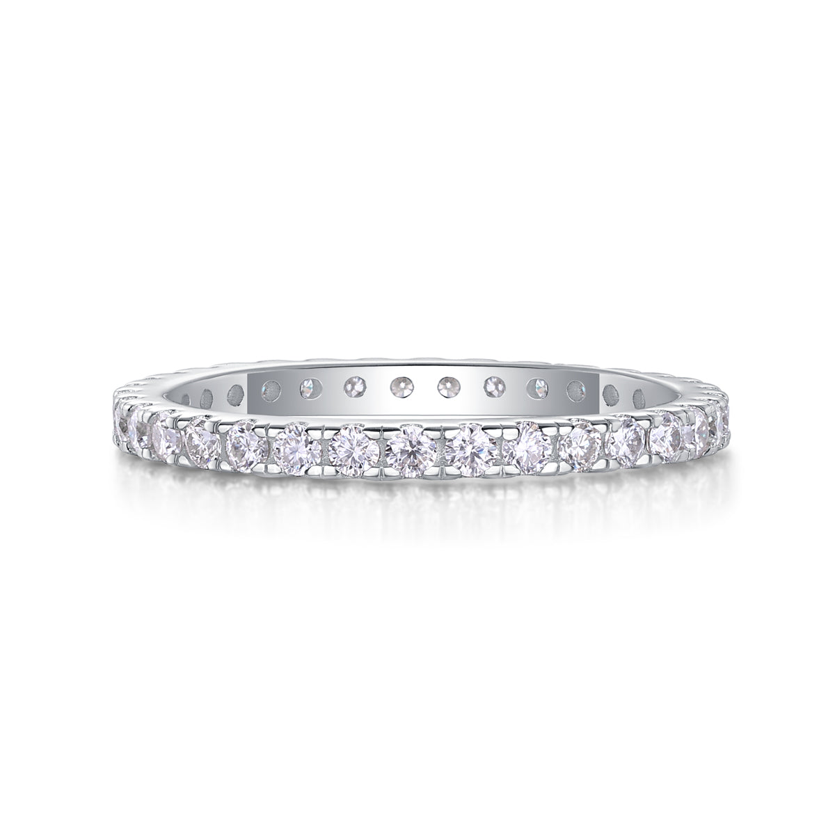 Moissanite Row Ring - 925 Sterling Silver