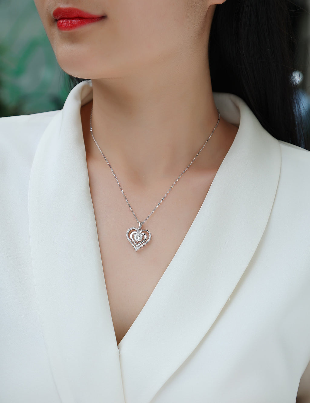 1 Carat Moissanite Necklace - S925 Sterling Silver Platinum-Plated with Chain
