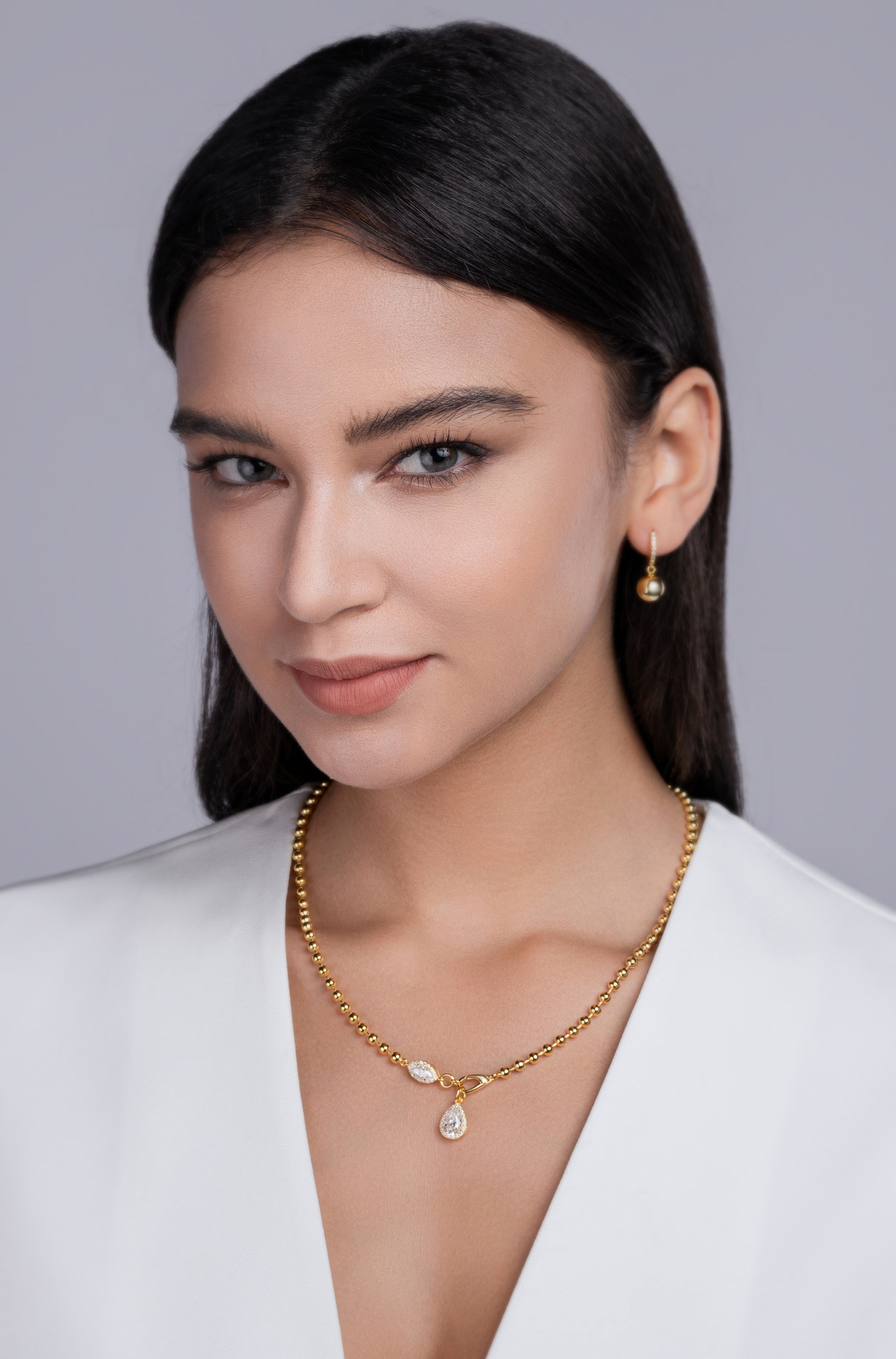 Pear-Shaped Moissanite Gold Plated Necklace