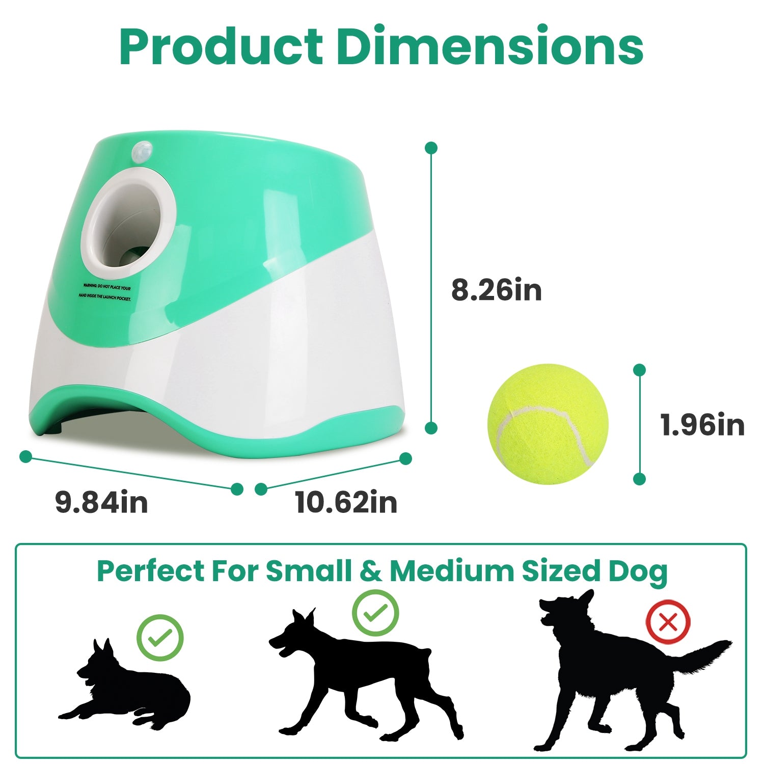 Automatic Dog Ball Launcher with 6 Tennis Balls - Rechargeable Fetch Machine