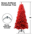 Red Artificial Christmas Tree - Vibrant Holiday Decor with Metal Stand