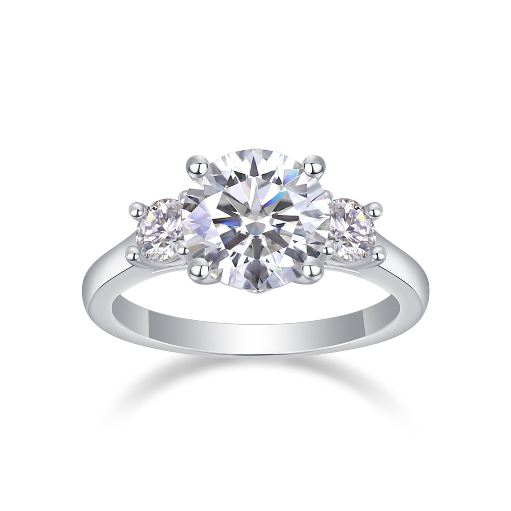 Halo Moissanite Solitaire Ring in S925 Sterling Silver