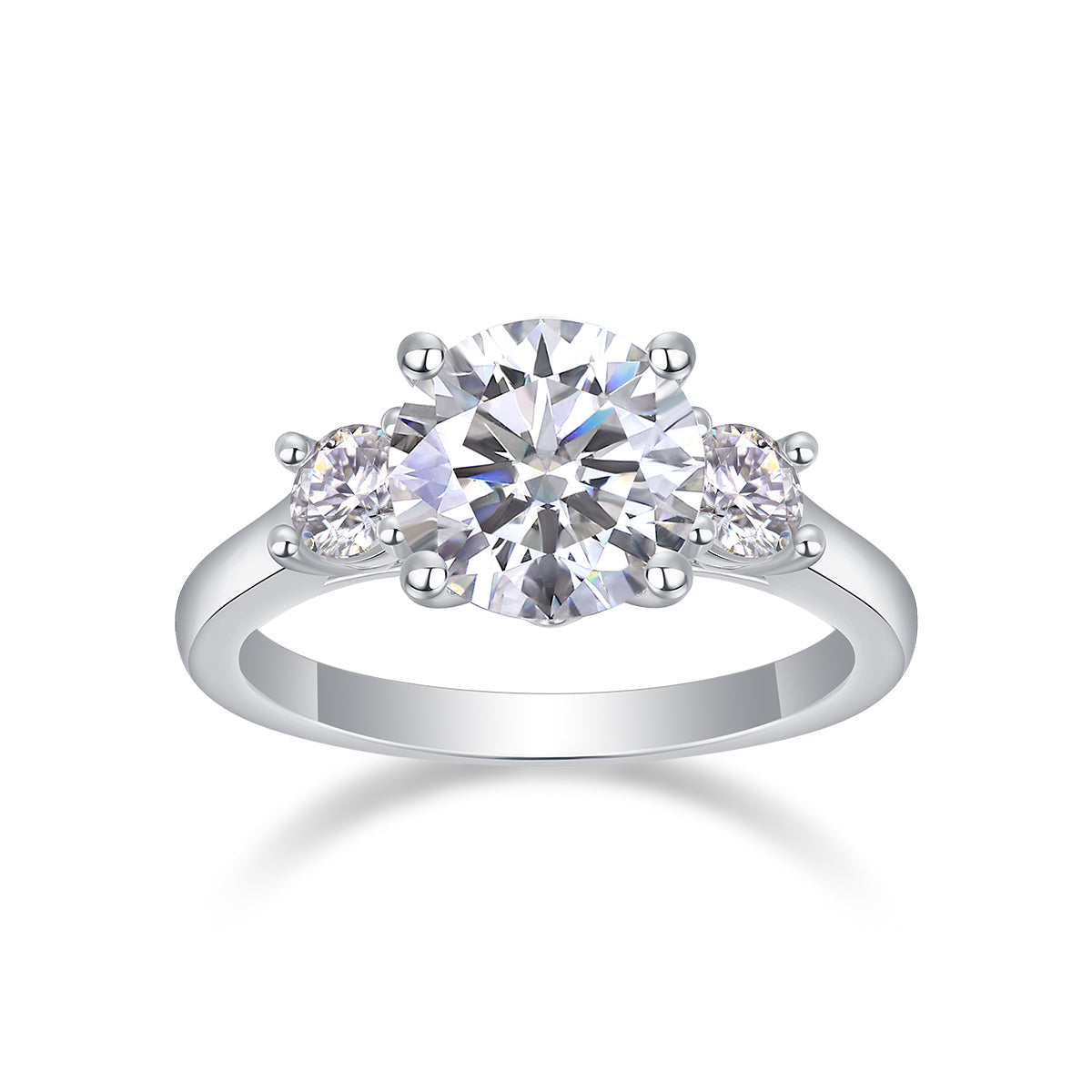Halo Moissanite Solitaire Ring in S925 Sterling Silver