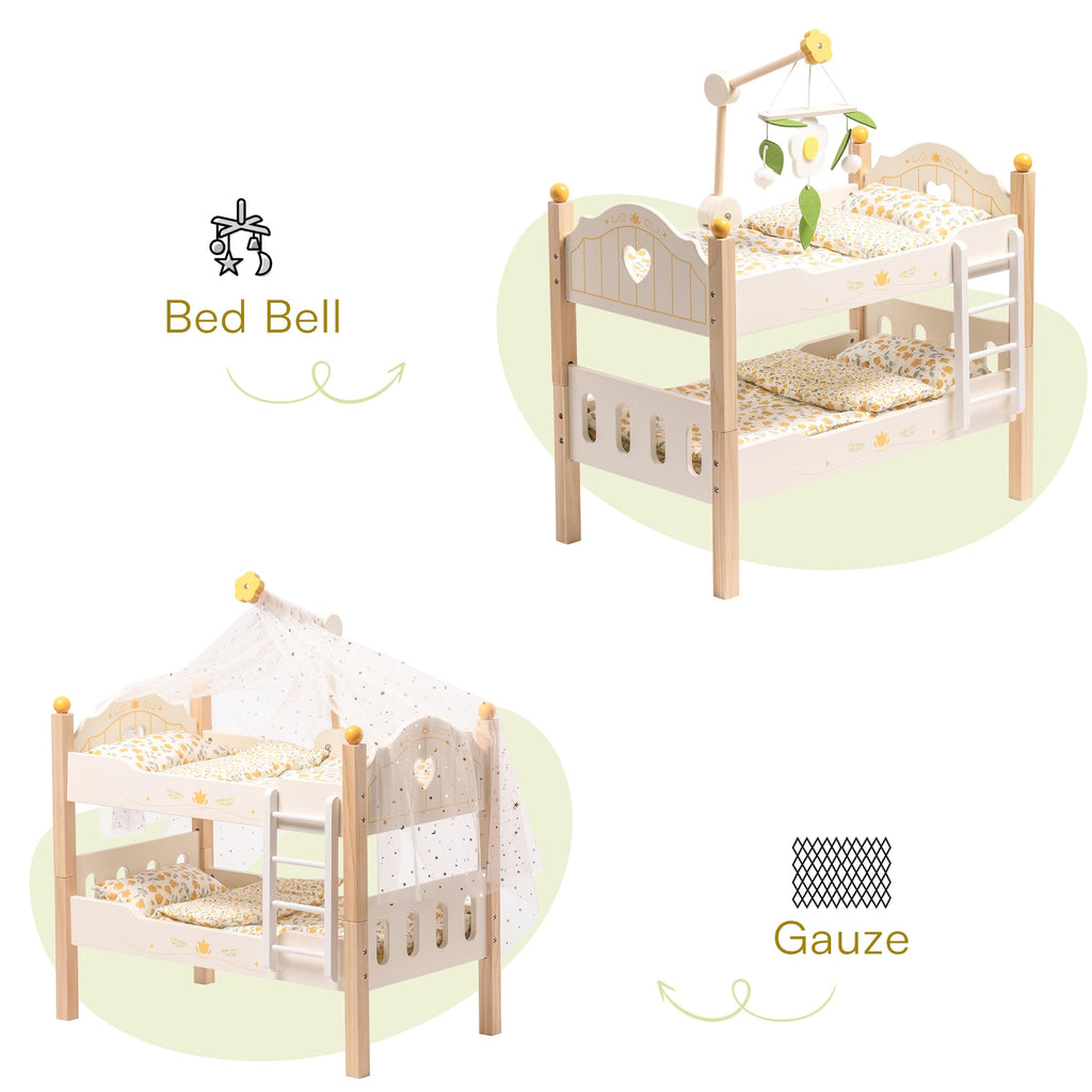 Wooden Doll Bunk Bed for 18" Dolls - Green