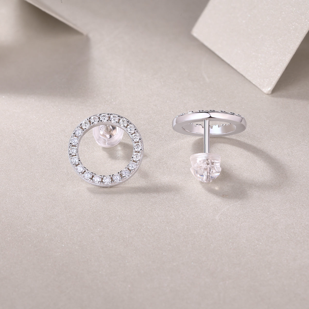 Moissanite Sterling Silver Stud Earrings
