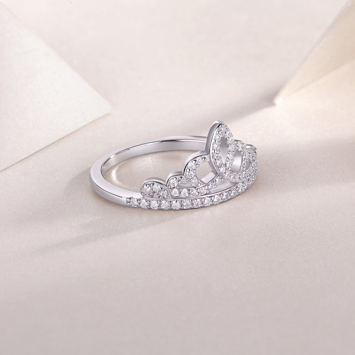 Moissanite Crown Sterling Silver Ring