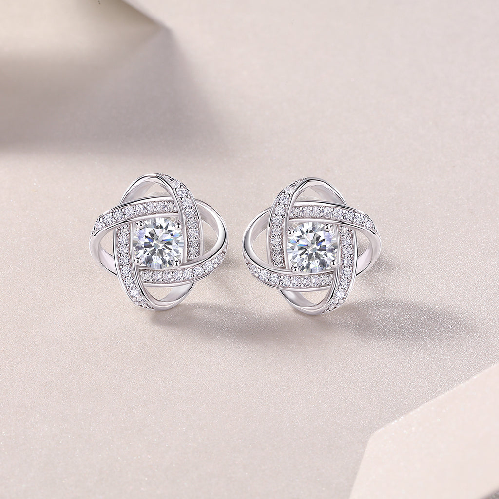 0.5 Carat Moissanite Stud Earrings - S925 Sterling Silver Platinum-Plated (Pair)