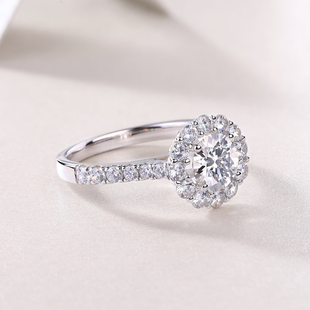 1-Carat Moissanite Wedding Ring – S925 Sterling Silver