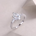 Pear-Shaped Moissanite Sterling Silver Ring