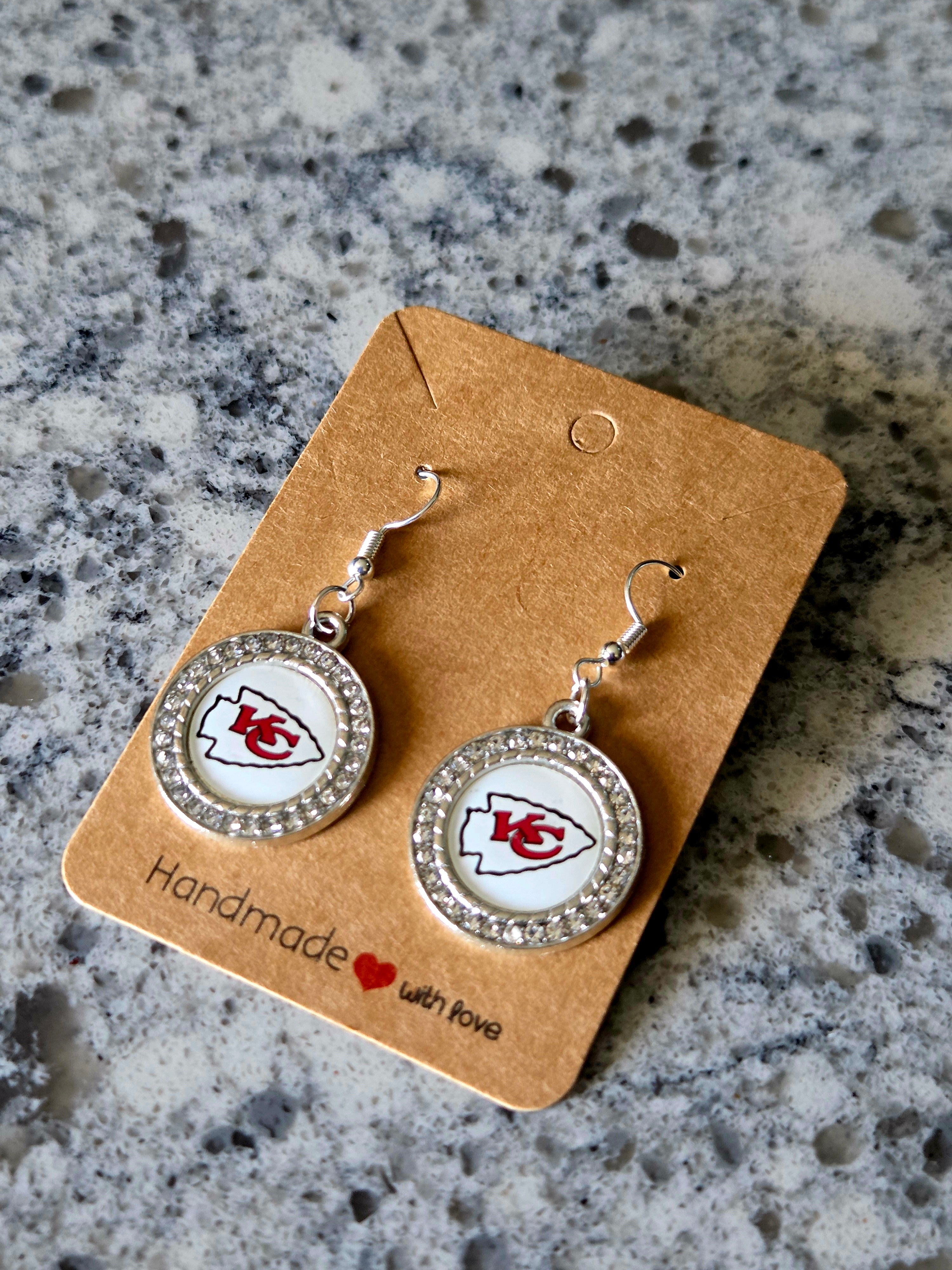 Kansas City Chiefs Drop Earrings - Handcrafted