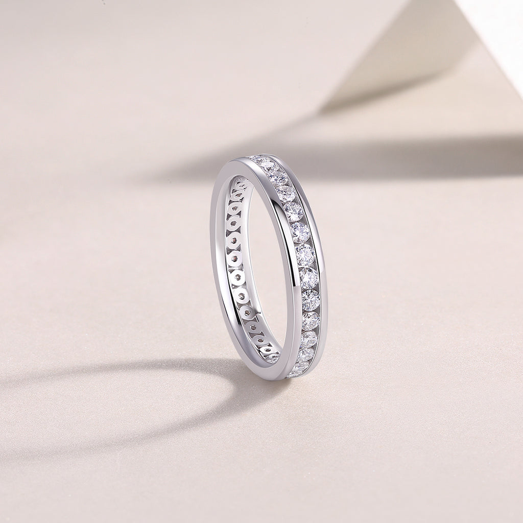 Moissanite Eternity Band - S925 Sterling Silver