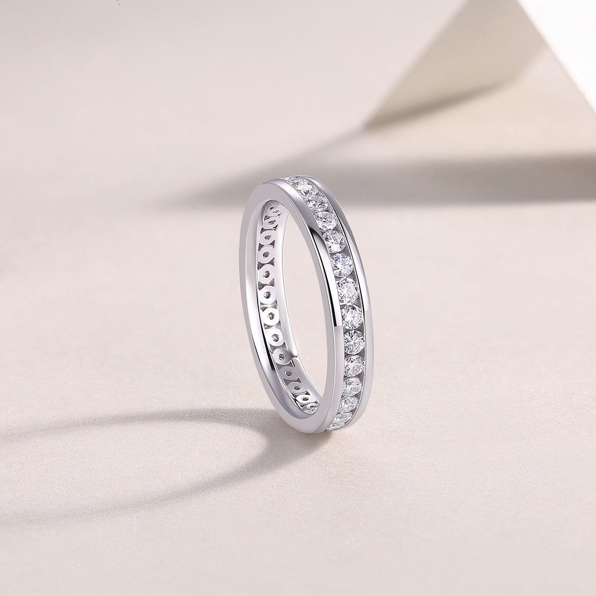 Moissanite Eternity Band - S925 Sterling Silver