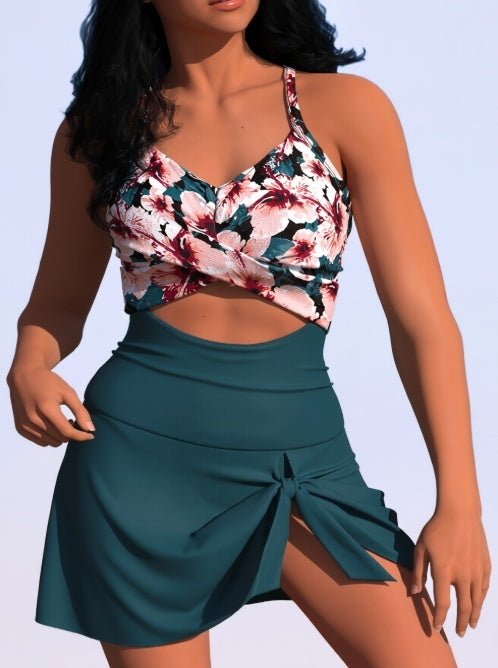Women's Elegant One-Piece Swimsuit - Hollow-Out Detail with Removable Pads