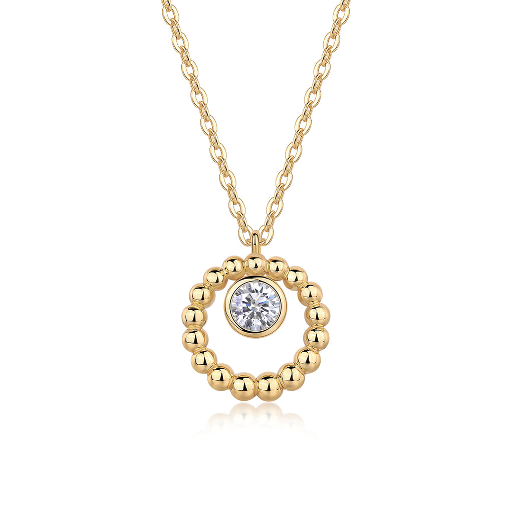 Moon Pearl Moissanite Pendant Necklace - 0.5 Carat S925 Sterling Silver
