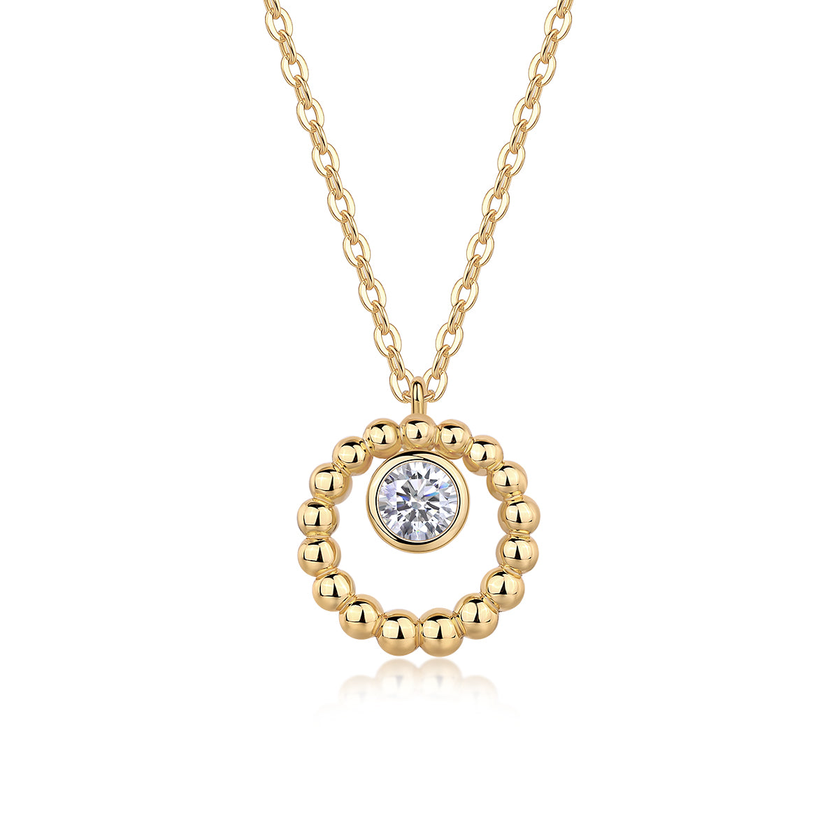 Moon Pearl Moissanite Pendant Necklace - 0.5 Carat S925 Sterling Silver