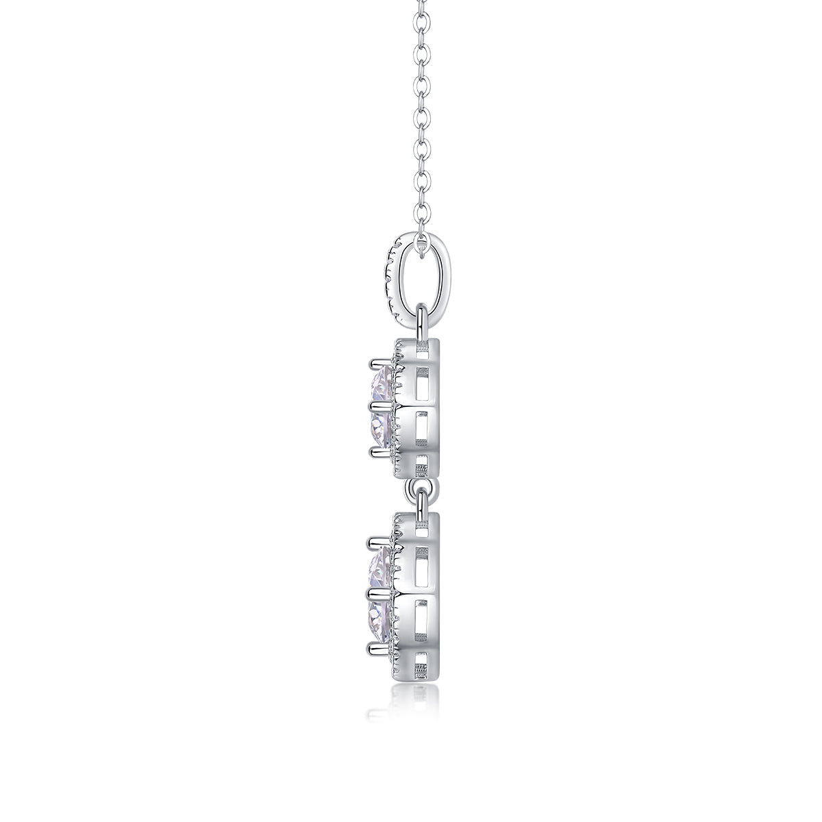 1 Carat Moissanite Necklace - S925 Sterling Silver Platinum-Plated with Chain