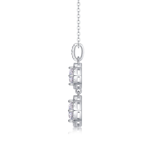 1 Carat Moissanite Necklace - S925 Sterling Silver Platinum-Plated with Chain