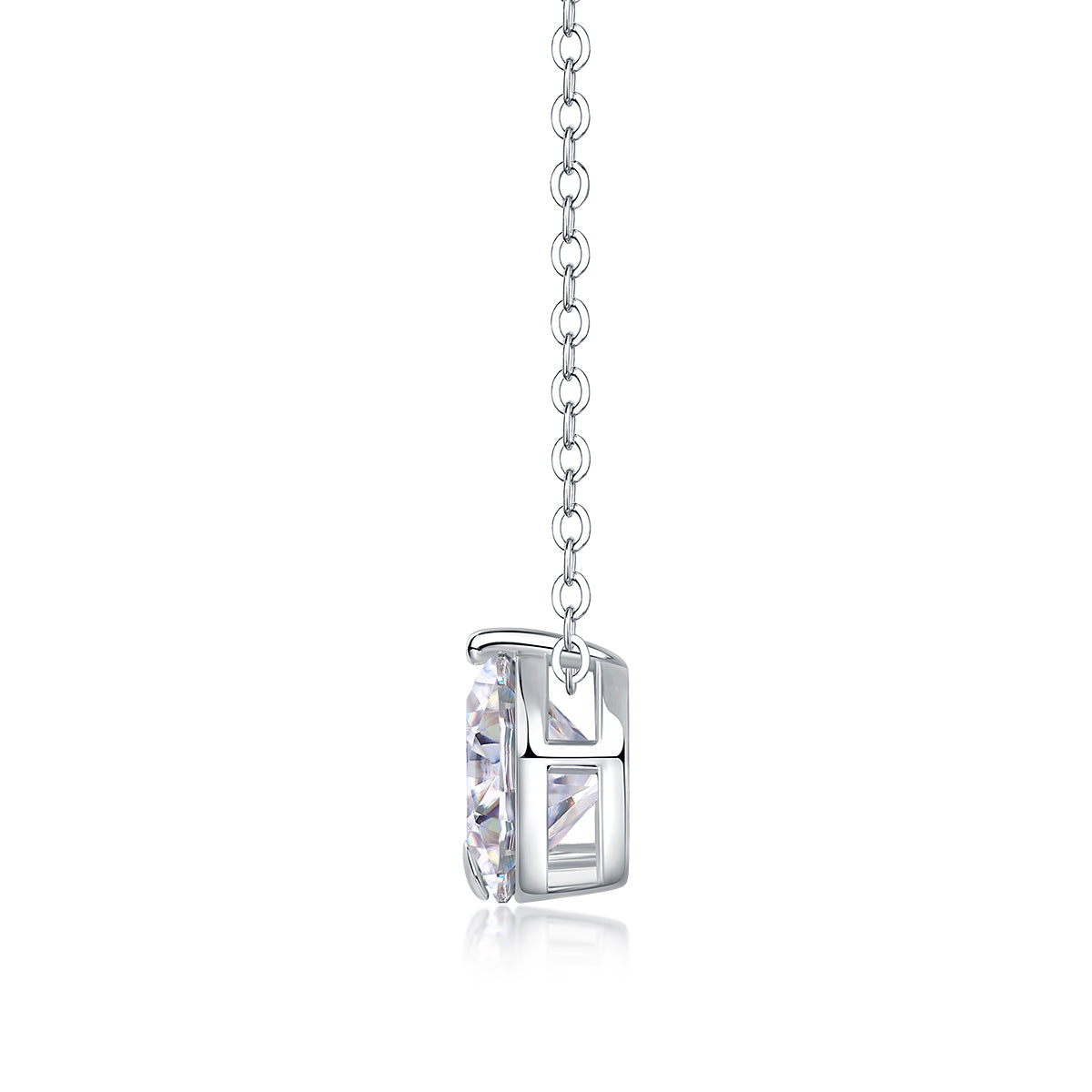 2-Carat Moissanite Solitaire Pendant in S925 Sterling Silver