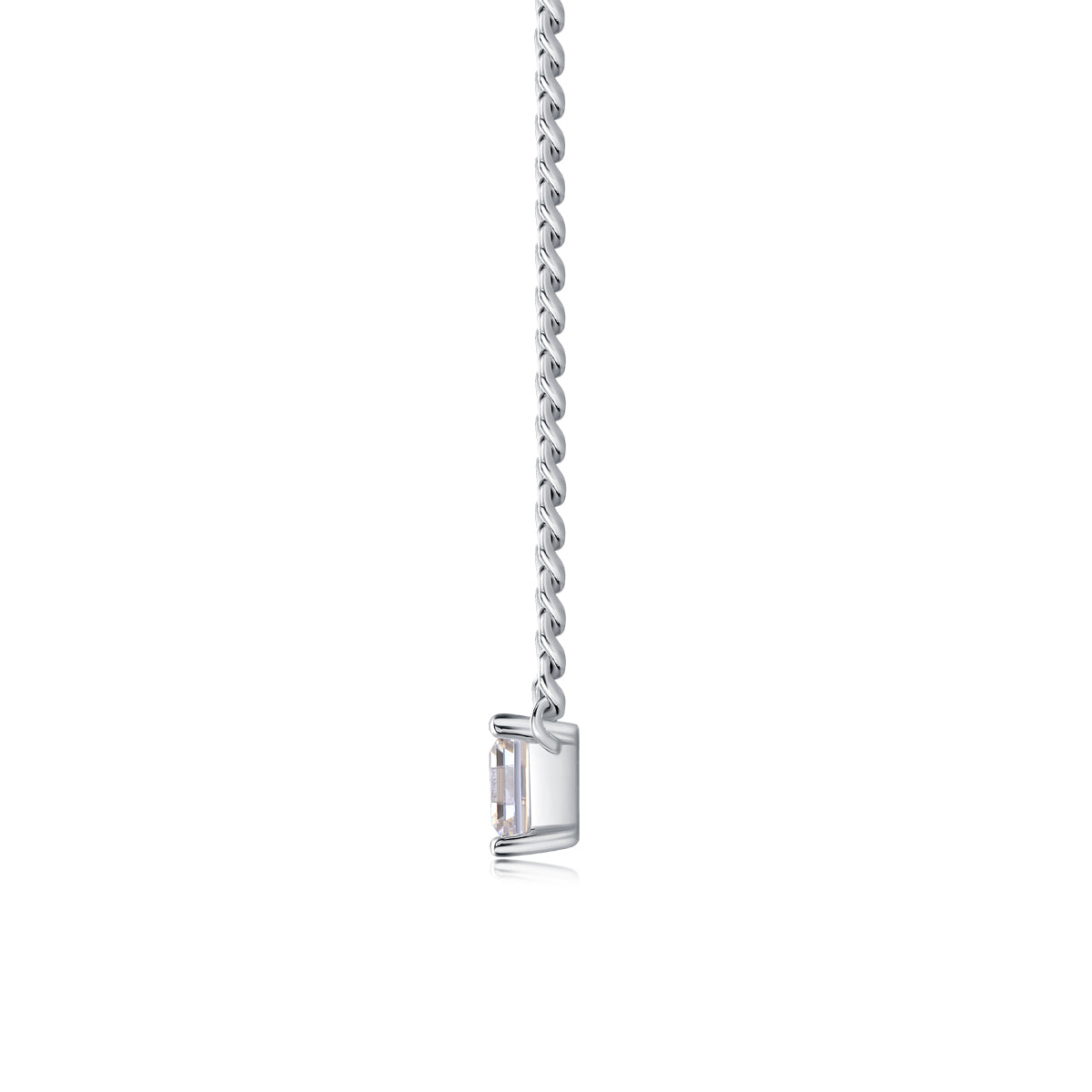 Zhang Yang Square Moissanite Pendant Necklace – S925 Sterling Silver