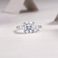 Shining Step by Step 3-Carat Moissanite Ring – S925 Sterling Silver with Platinum Plating