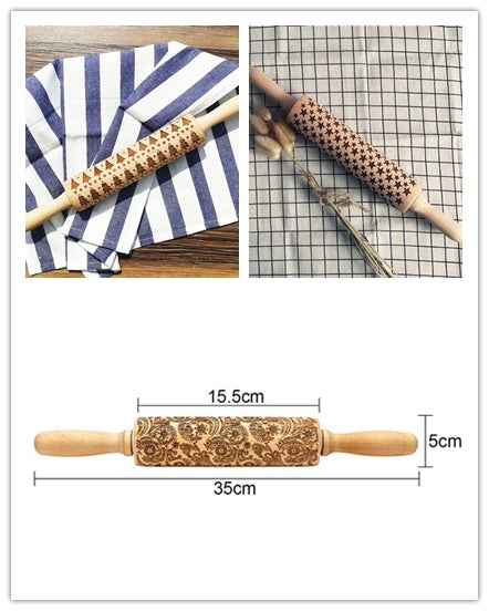 Embossed Holiday Rolling Pin - Various Designs and Sizes