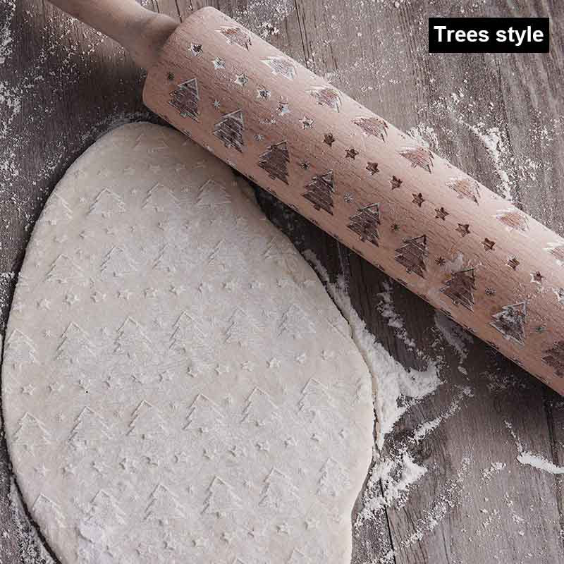 Embossed Holiday Rolling Pin - Various Designs and Sizes
