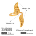 Vertical Wings Titanium Steel Open Ring