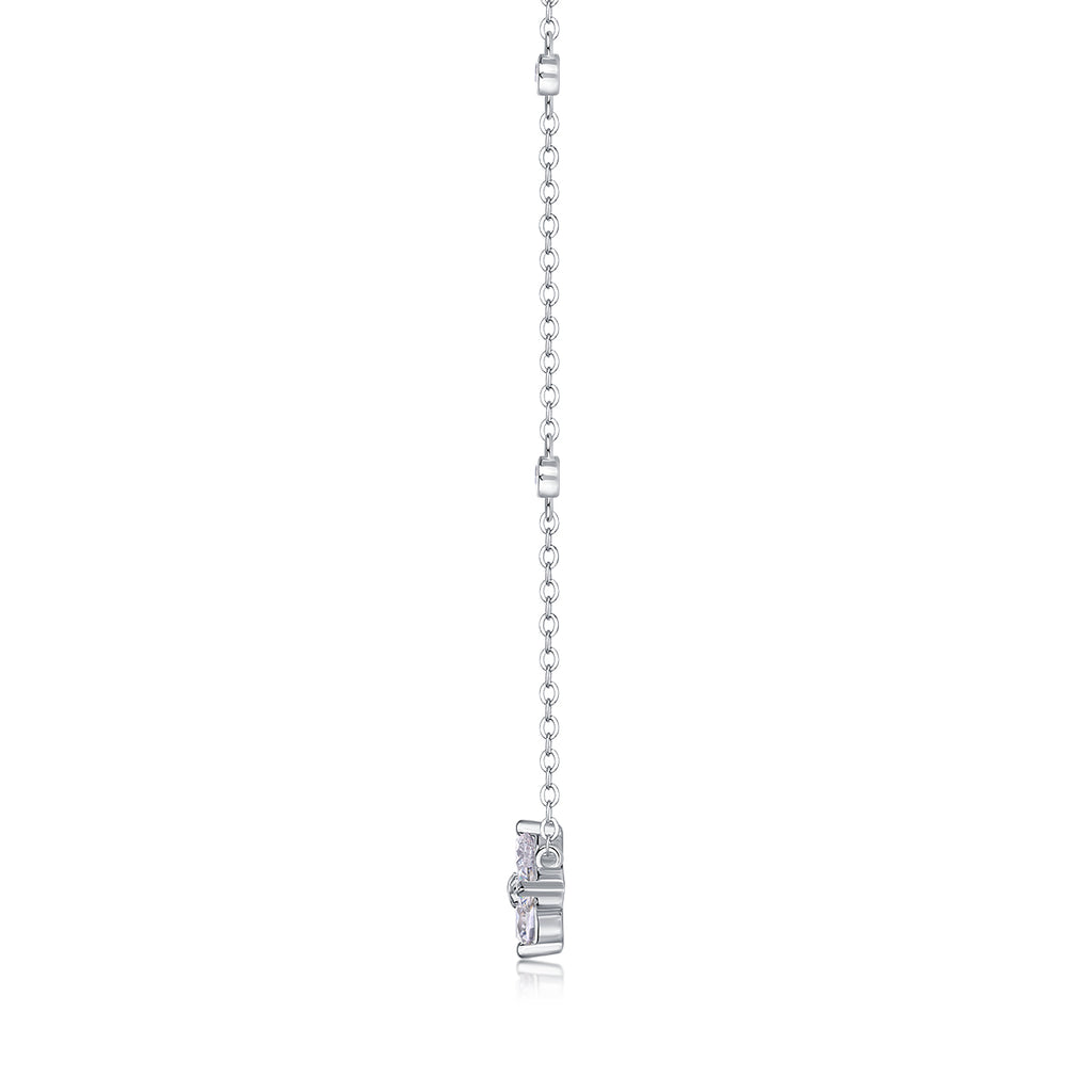 Radiant Star Moissanite Pendant Necklace — 1ct, S925 Sterling Silver, Platinum-Plated