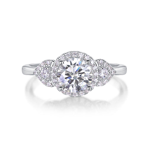 1 Carat Moissanite Sterling Silver Wedding Ring