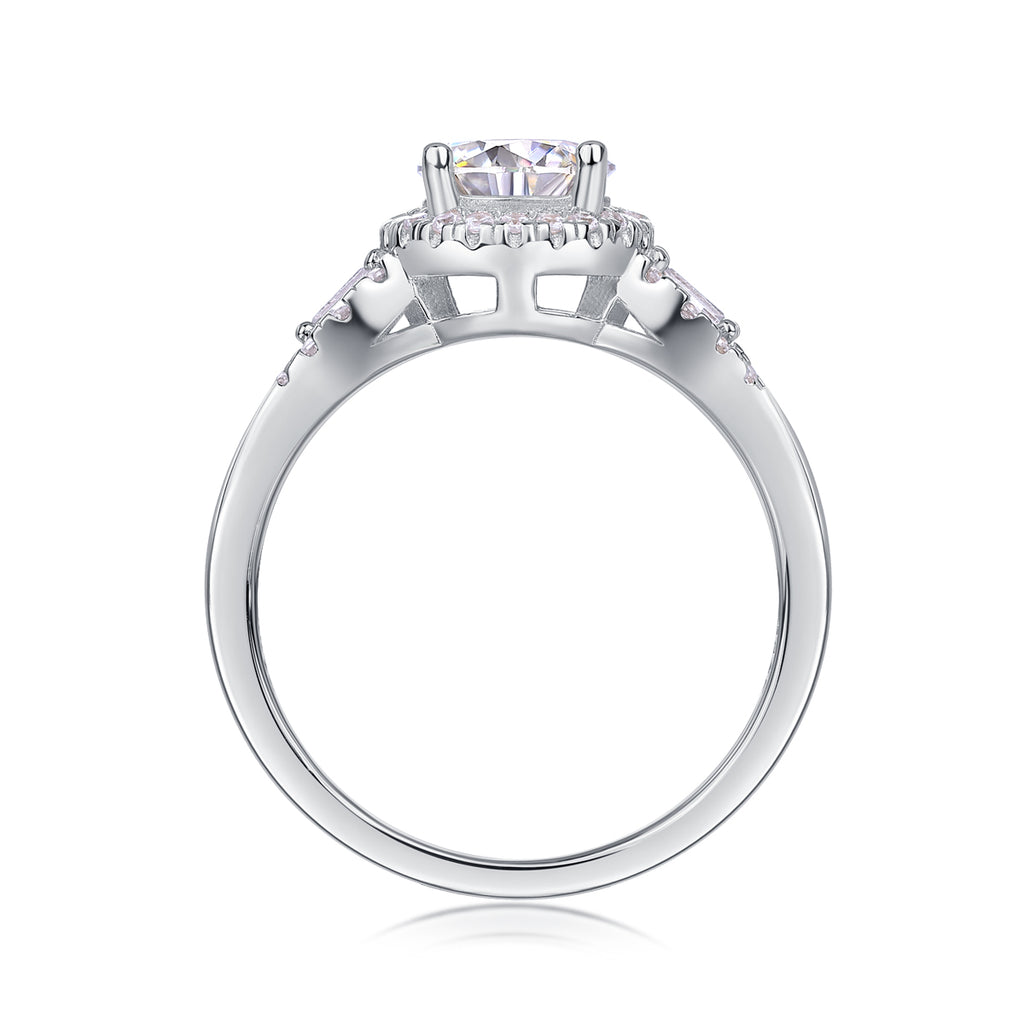 Large Solitaire Moissanite Wedding Ring in S925 Sterling Silver