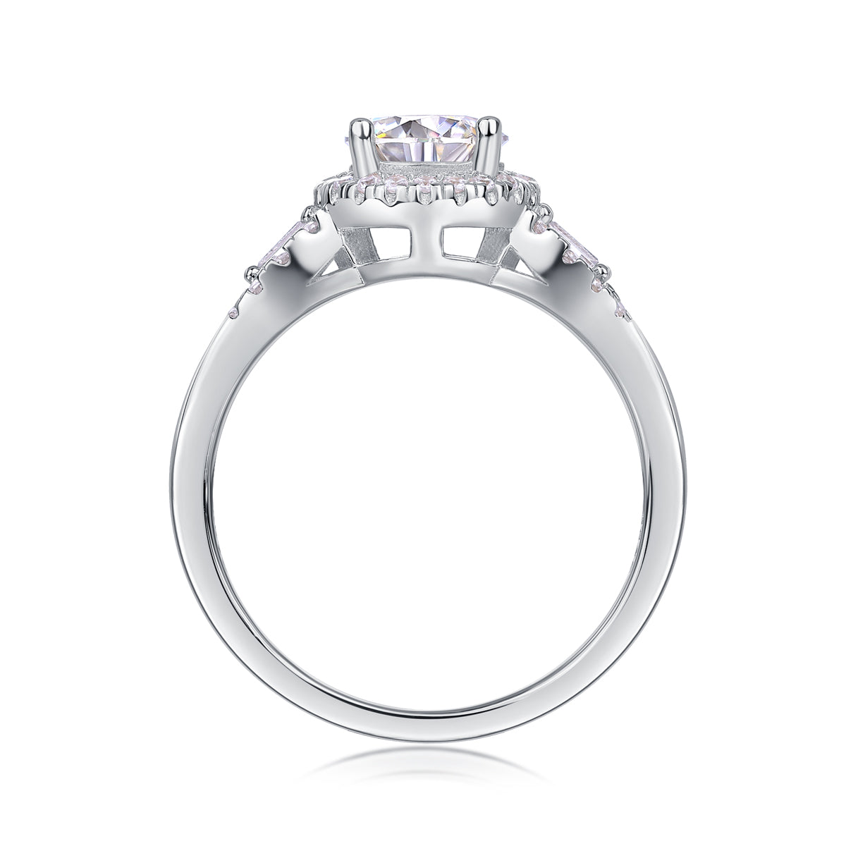 Large Solitaire Moissanite Wedding Ring in S925 Sterling Silver