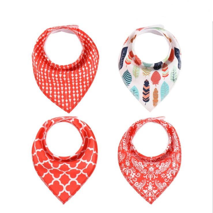 4pcs Lot Burp Bibs Cloth Cotton Bandana