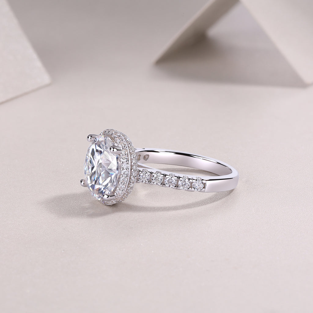Starry Sky 5-Carat Moissanite Bezel Ring – S925 Sterling Silver, Platinum Plated