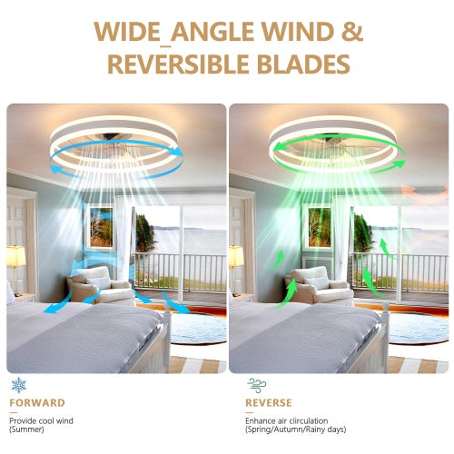 Modern Ceiling Fan with Dimmable LED Light & Remote Control
