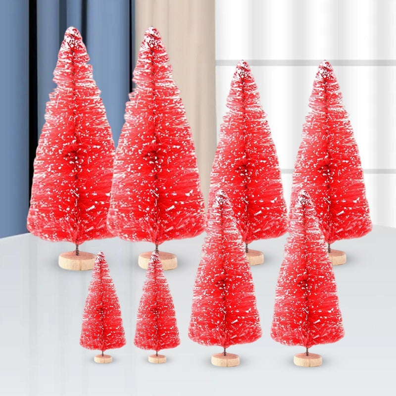 Mini Artificial Christmas Trees (8-Piece Set) - Fairy Garden & DIY Crafts