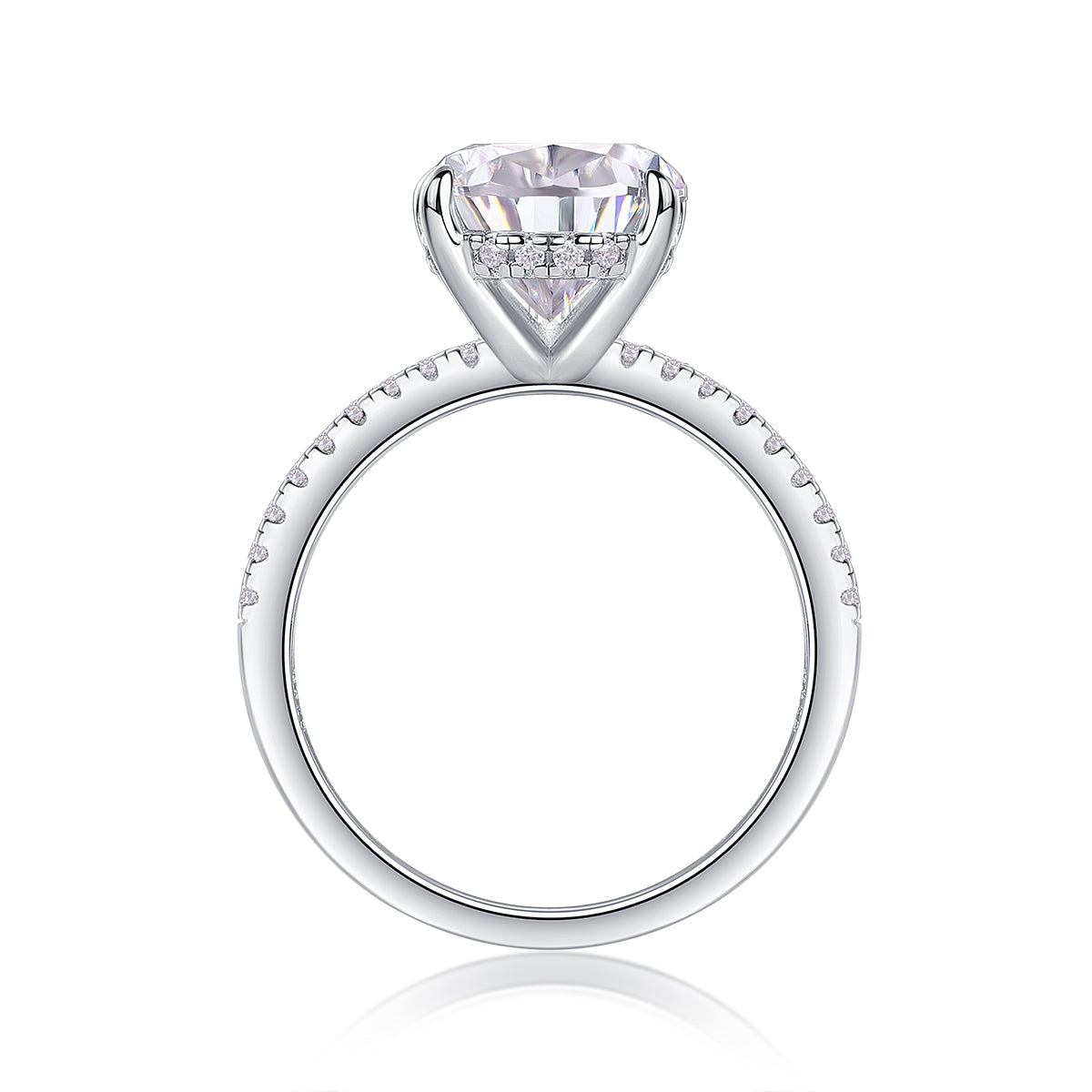 Light & Shadow Pear Moissanite Bezel Ring – S925 Sterling Silver, Platinum Plated