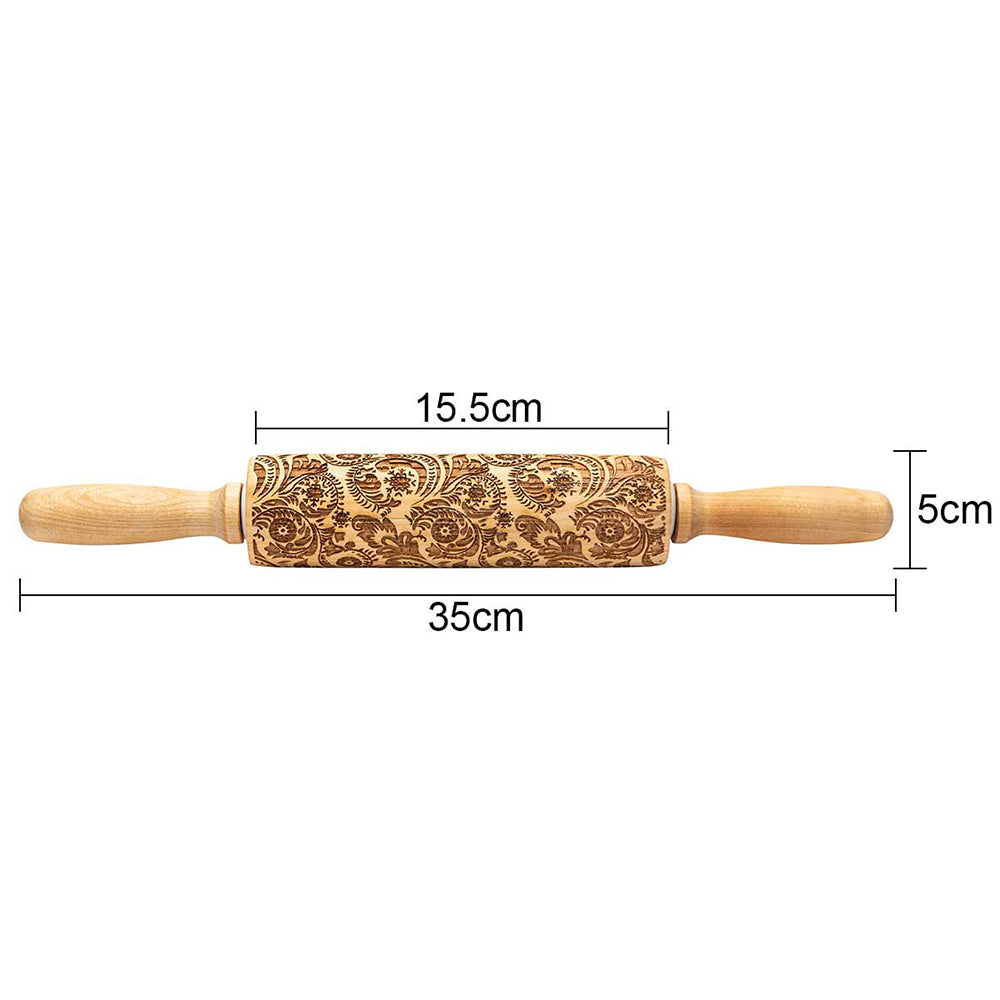Embossed Holiday Rolling Pin - Various Designs and Sizes