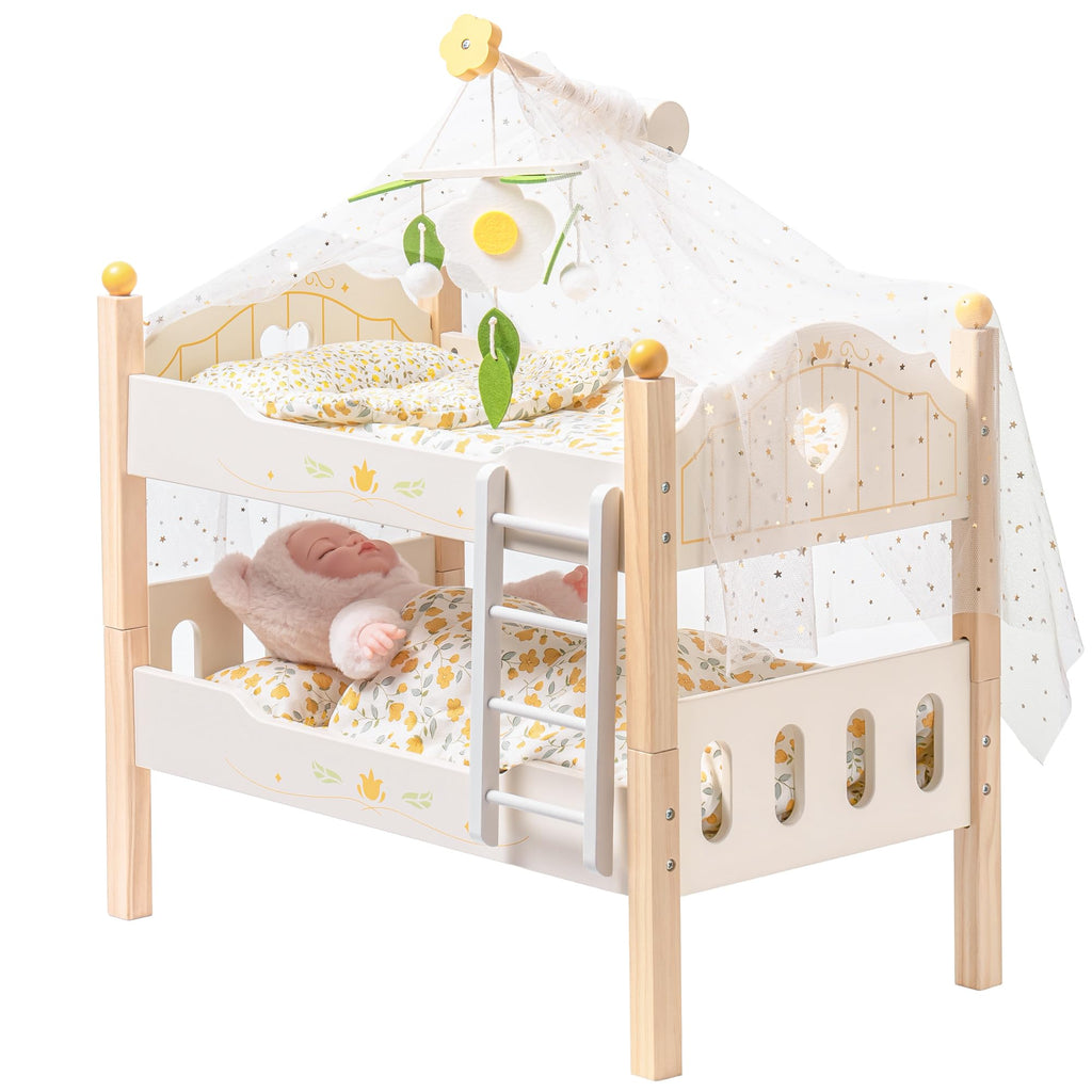 Wooden Doll Bunk Bed for 18" Dolls - Green