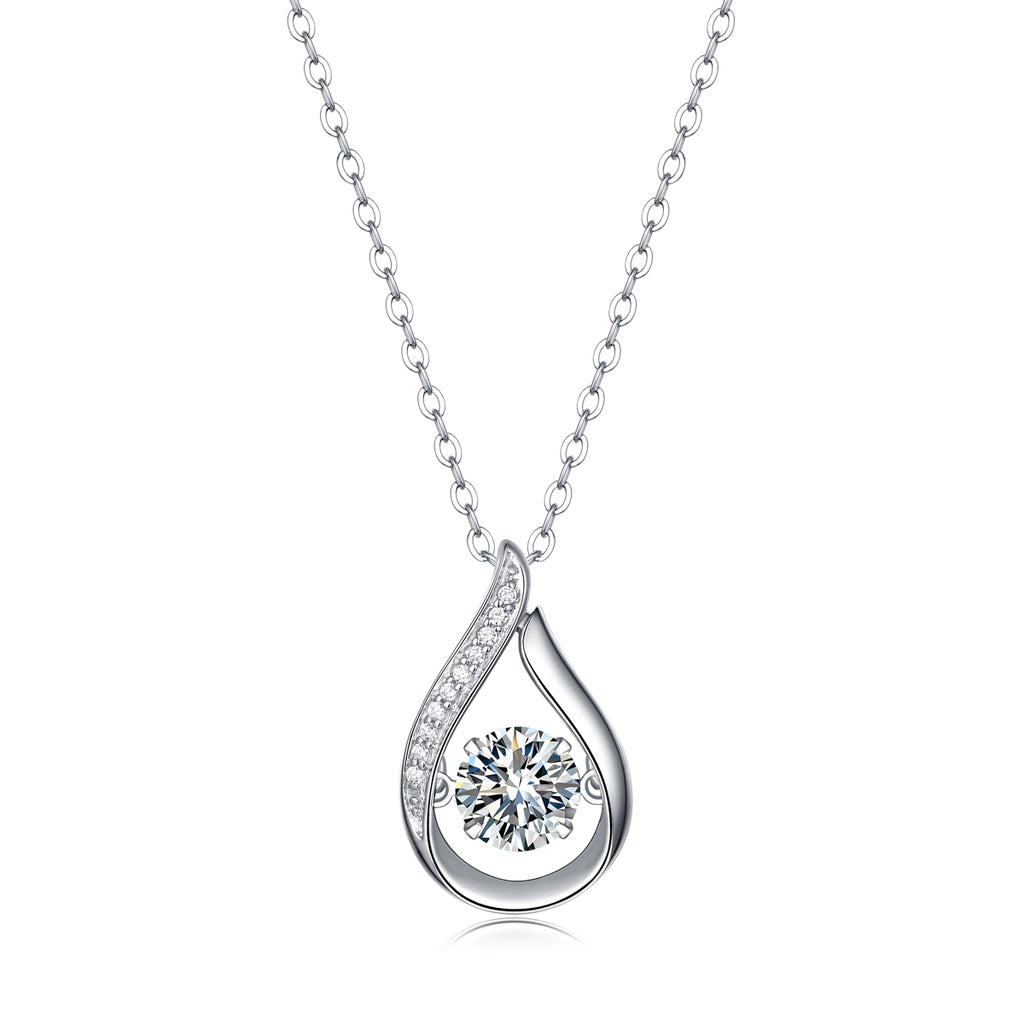1 Carat Moissanite Drop Pendant Necklace