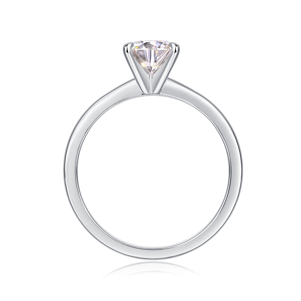 1 Carat Moissanite Solitaire Ring - Classic 4-Prong Setting