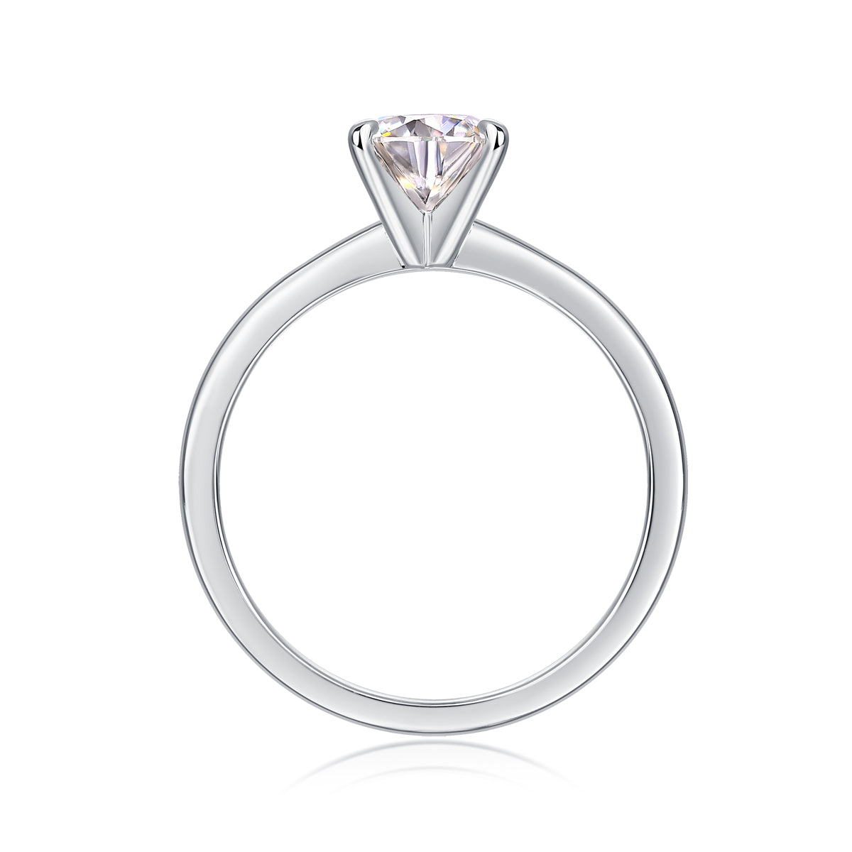 1 Carat Moissanite Solitaire Ring - Classic 4-Prong Setting