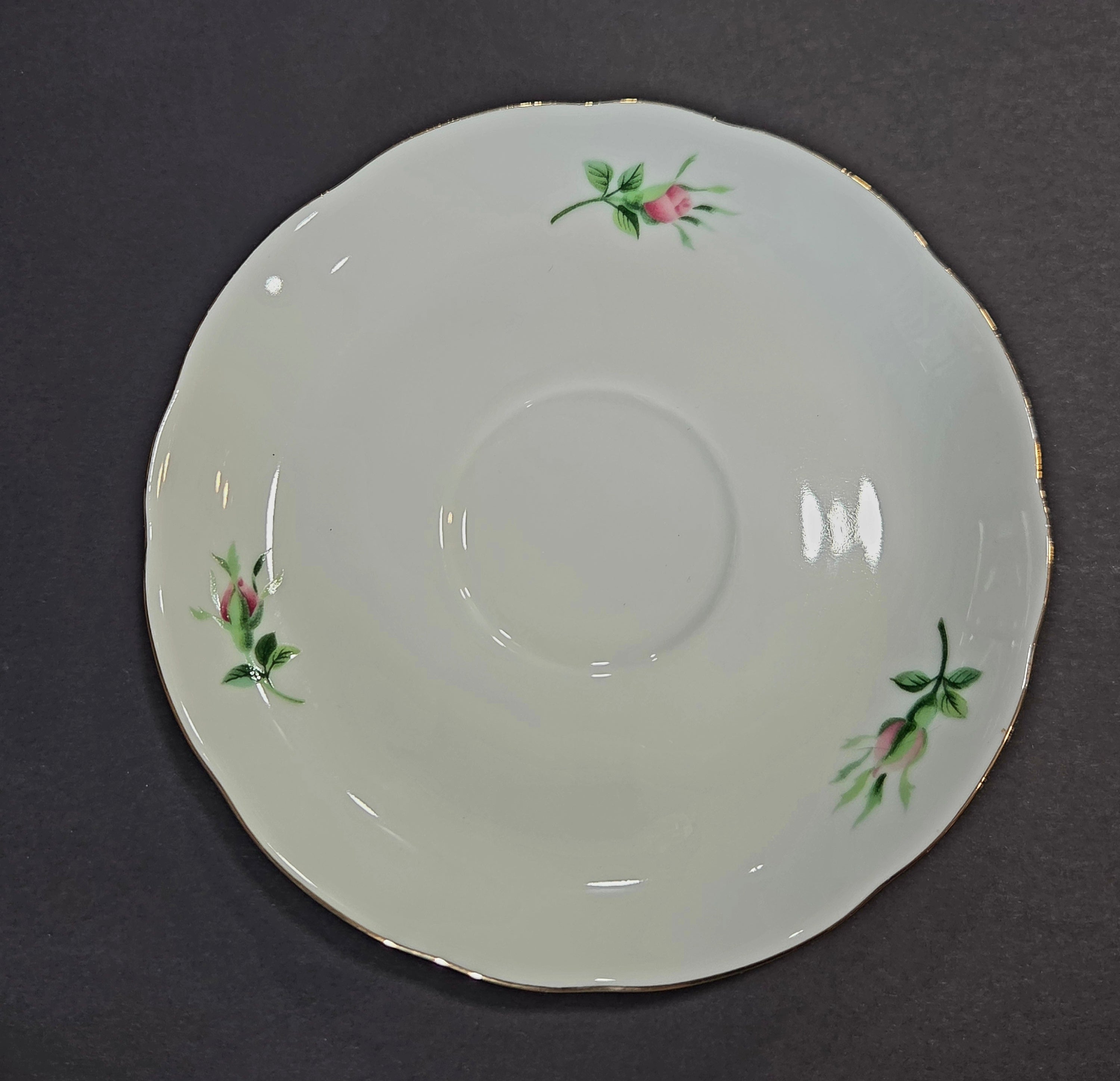 Christineholm Rose Saucer - Vintage Japan Porcelain with Gold Accent