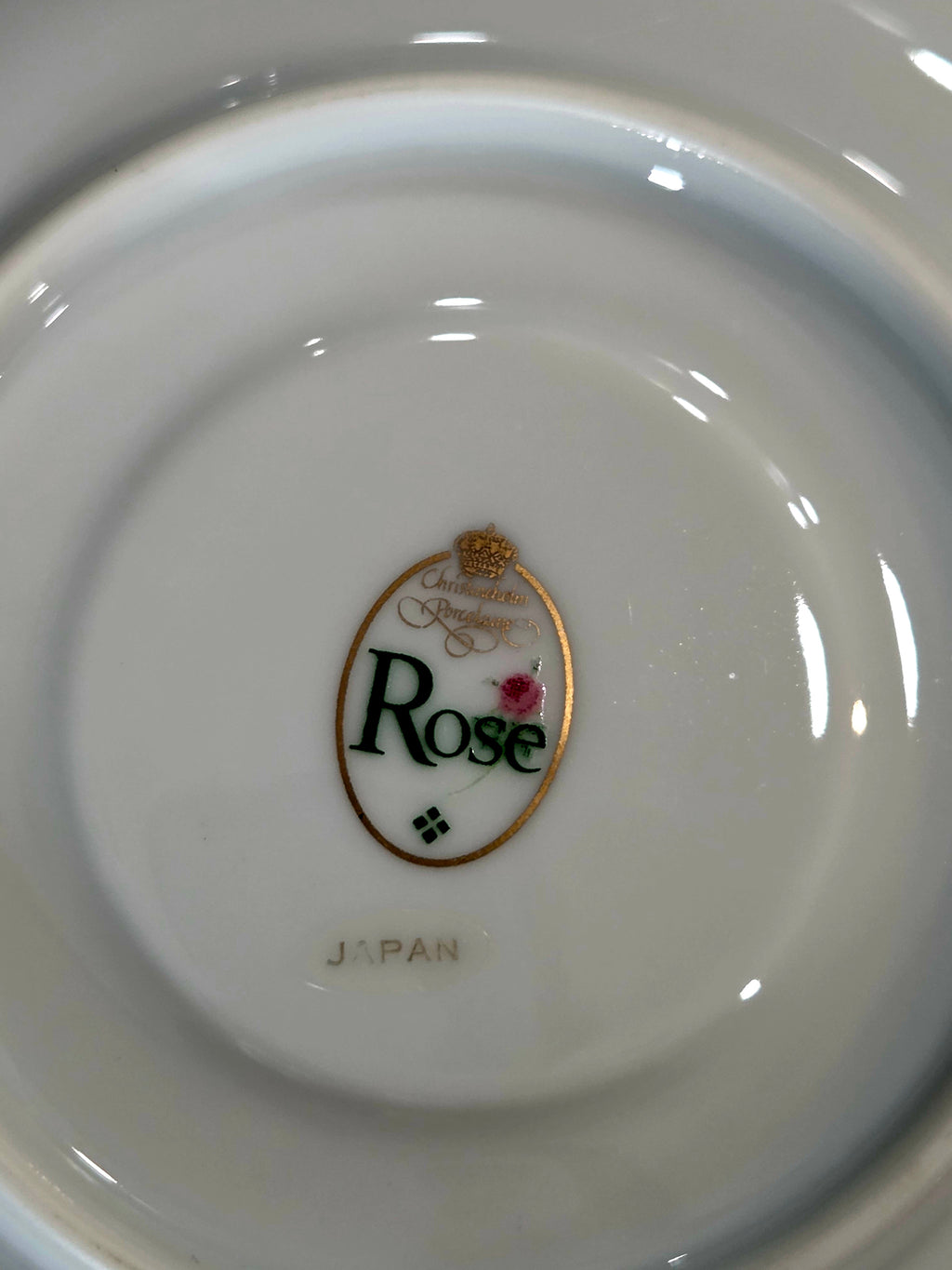 Christineholm Rose Saucer - Vintage Japan Porcelain with Gold Accent