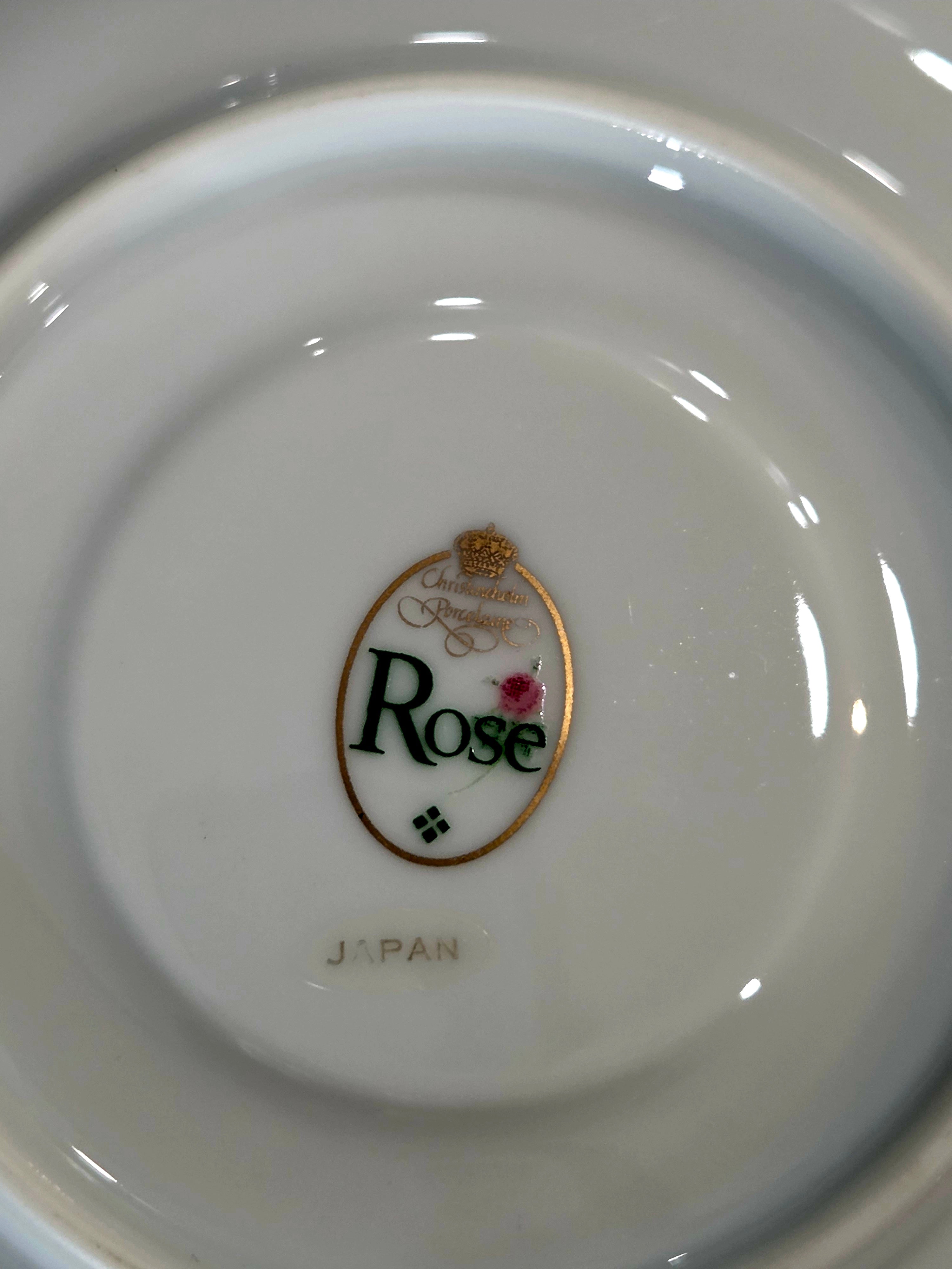 Christineholm Rose Saucer - Vintage Japan Porcelain with Gold Accent