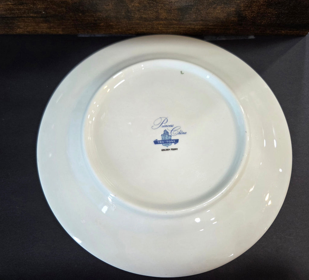 Golden Peony Salad Plate by Princess-Empcraft - Vintage USA China