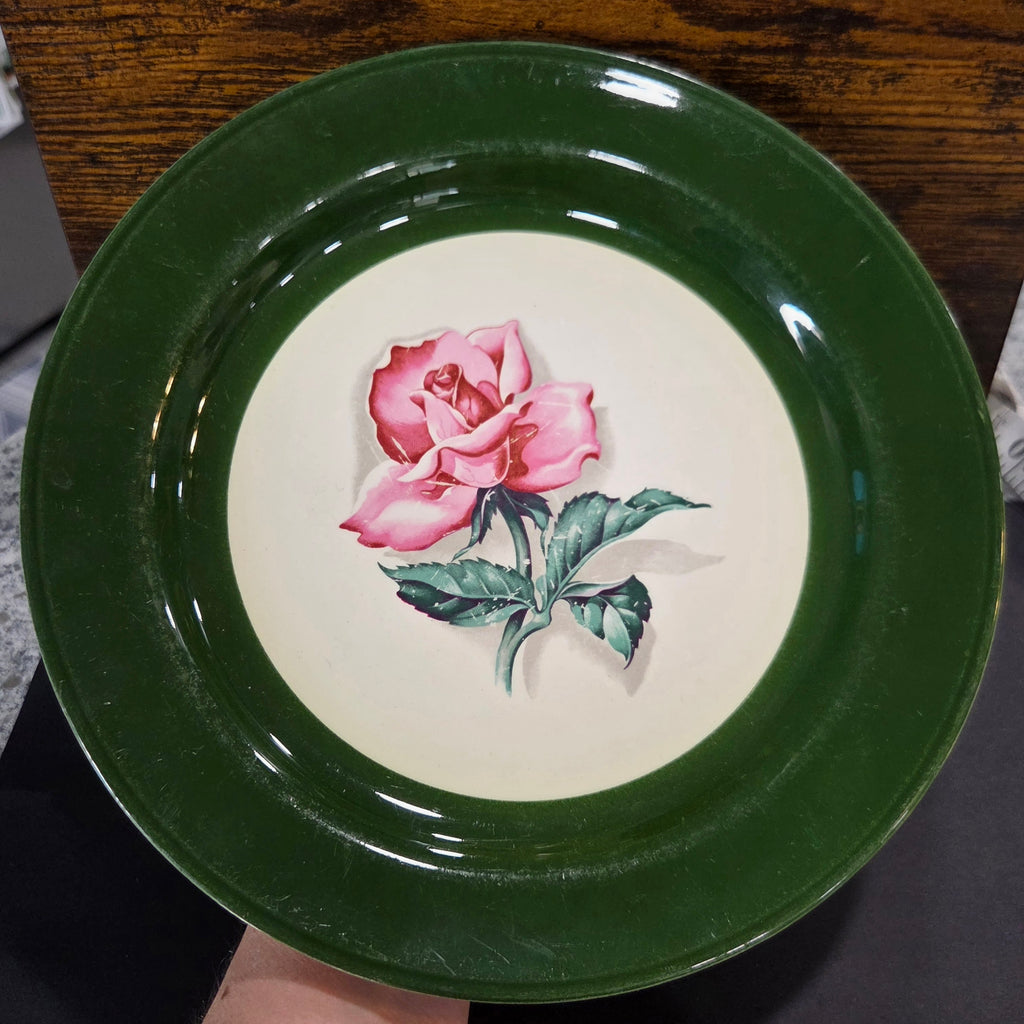 Homer Laughlin Nautilus Pink Rose Luncheon Plate - Vintage USA China