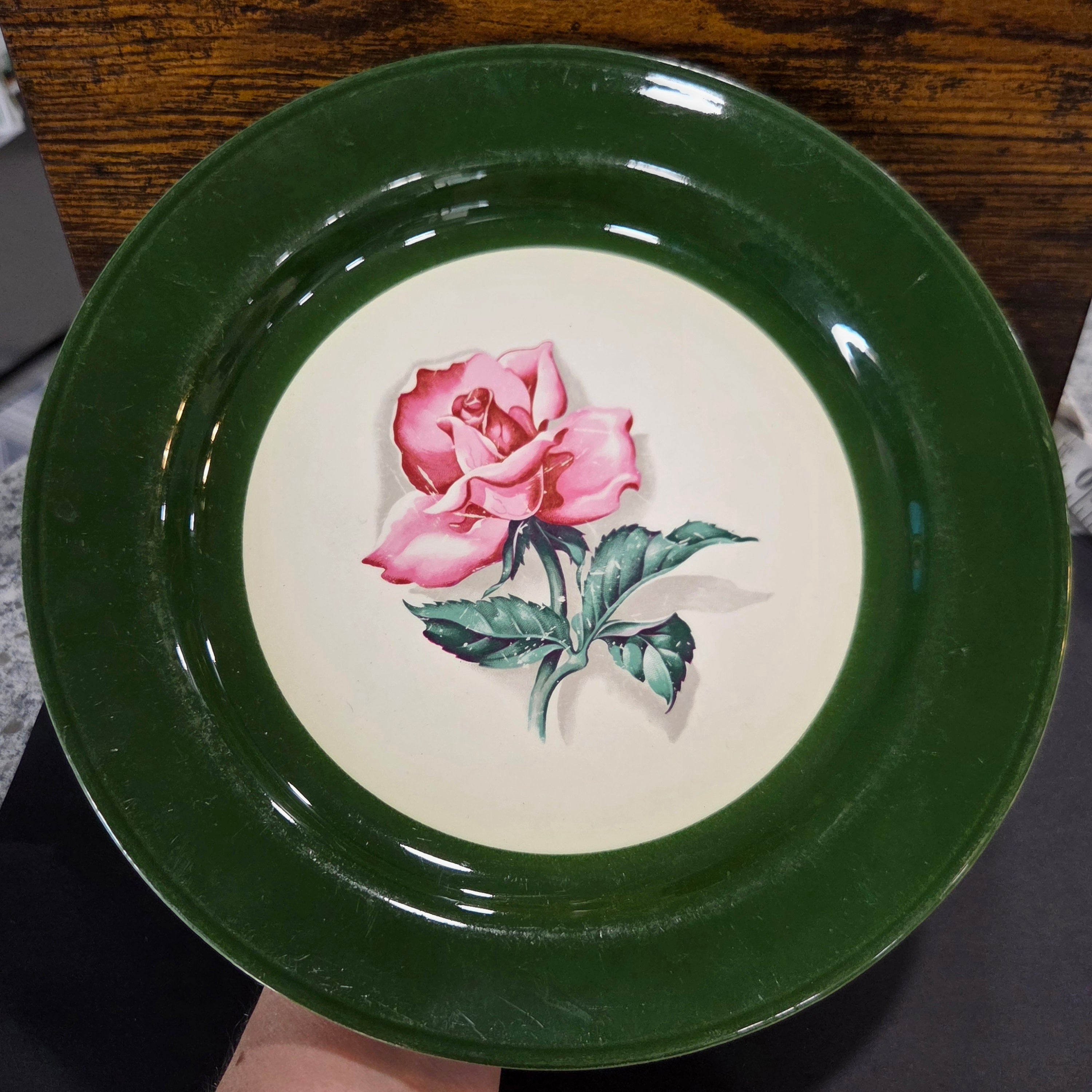 Homer Laughlin Nautilus Pink Rose Luncheon Plate - Vintage USA China