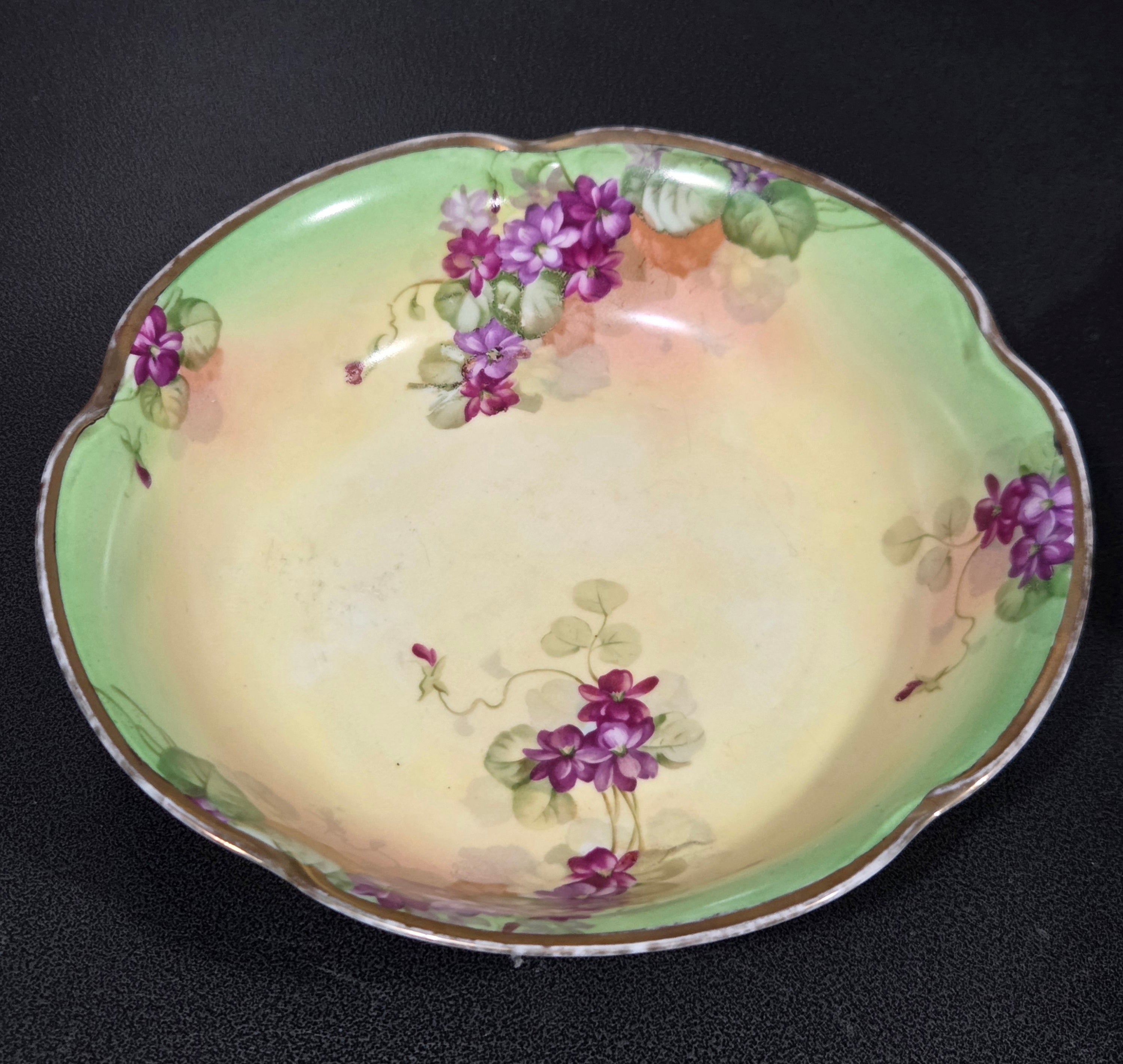 Jaeger & Company Louise Serving Bowl - Vintage Bavaria Hand-Painted Violets